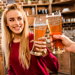 Vintage Aged To Perfection Cheers To 39 Years 1983 Etched on 16oz Glass Pilsner