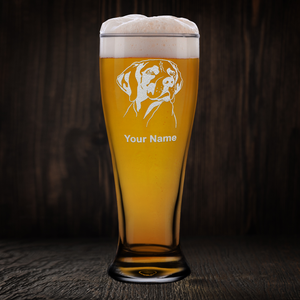 Personalized German Shorthaired Pointer Head Etched 16 oz Beer Pilsner Glass