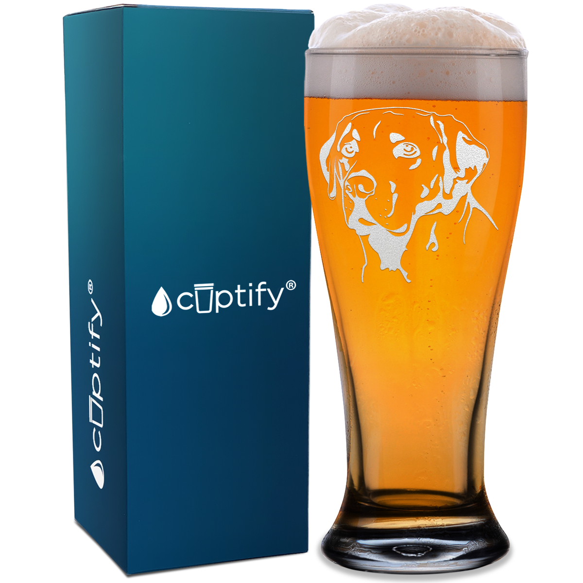 Labrador Head Beer Pilsner Glass