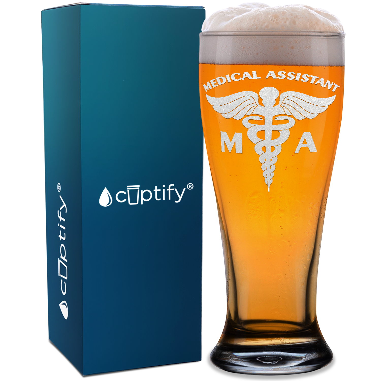 MA Medical Assistant Beer Pilsner Glass