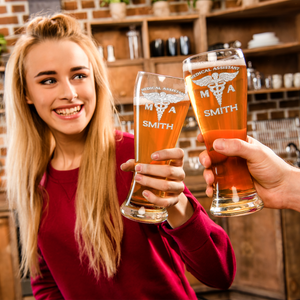 Personalized MA Medical Assistant Beer Pilsner Glass