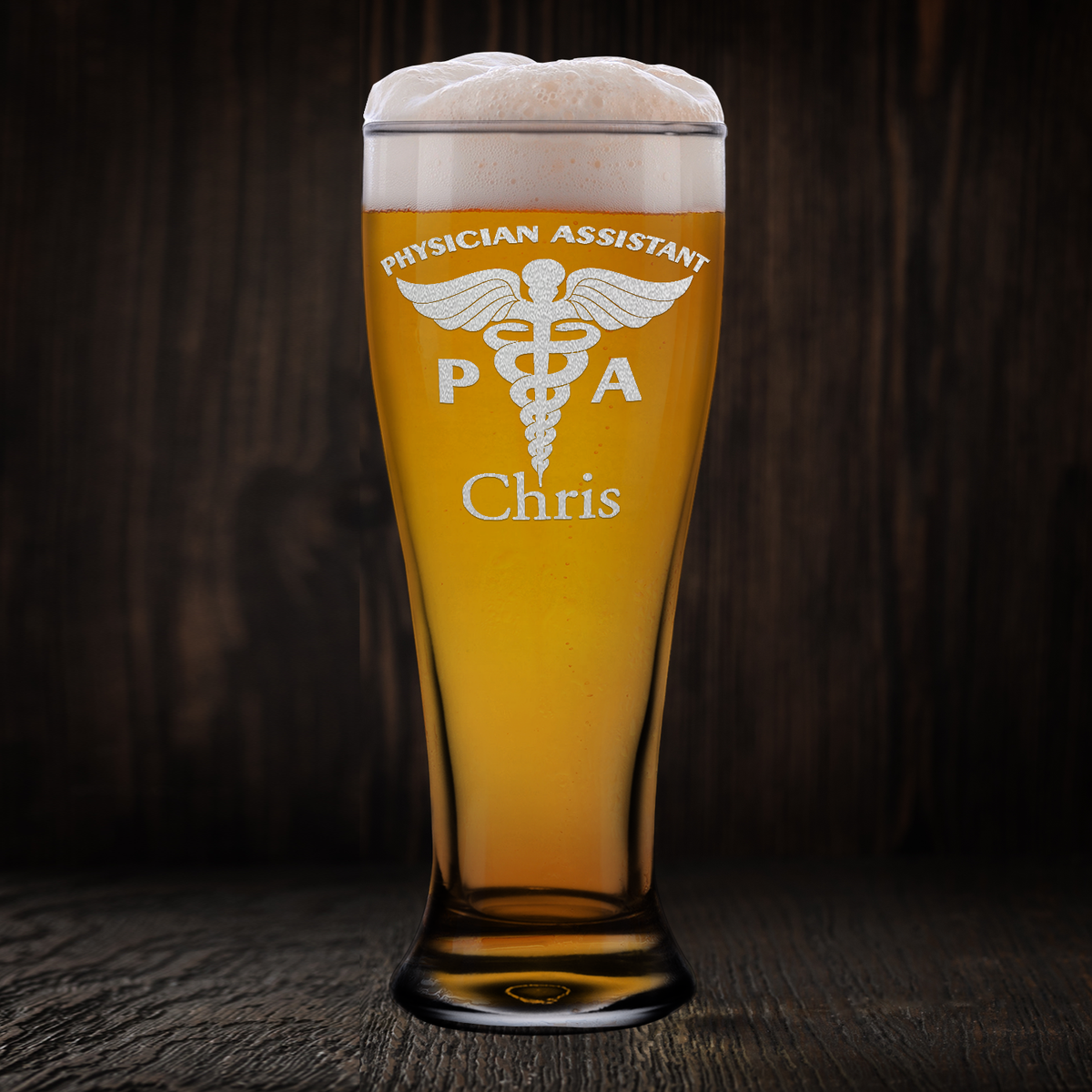 Personalized PA Physician Assistant Beer Pilsner Glass
