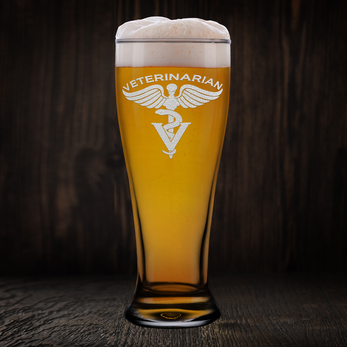 Veterinarian Etched 16 oz Beer Pilsner Glass