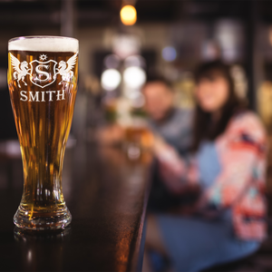 Personalized Pegasus Etched 16oz Beer Pilsner Glass
