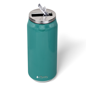 Aqua Blue Gloss 16oz Cola Can Bottle