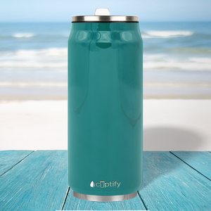 Aqua Blue Gloss 16oz Cola Can Bottle