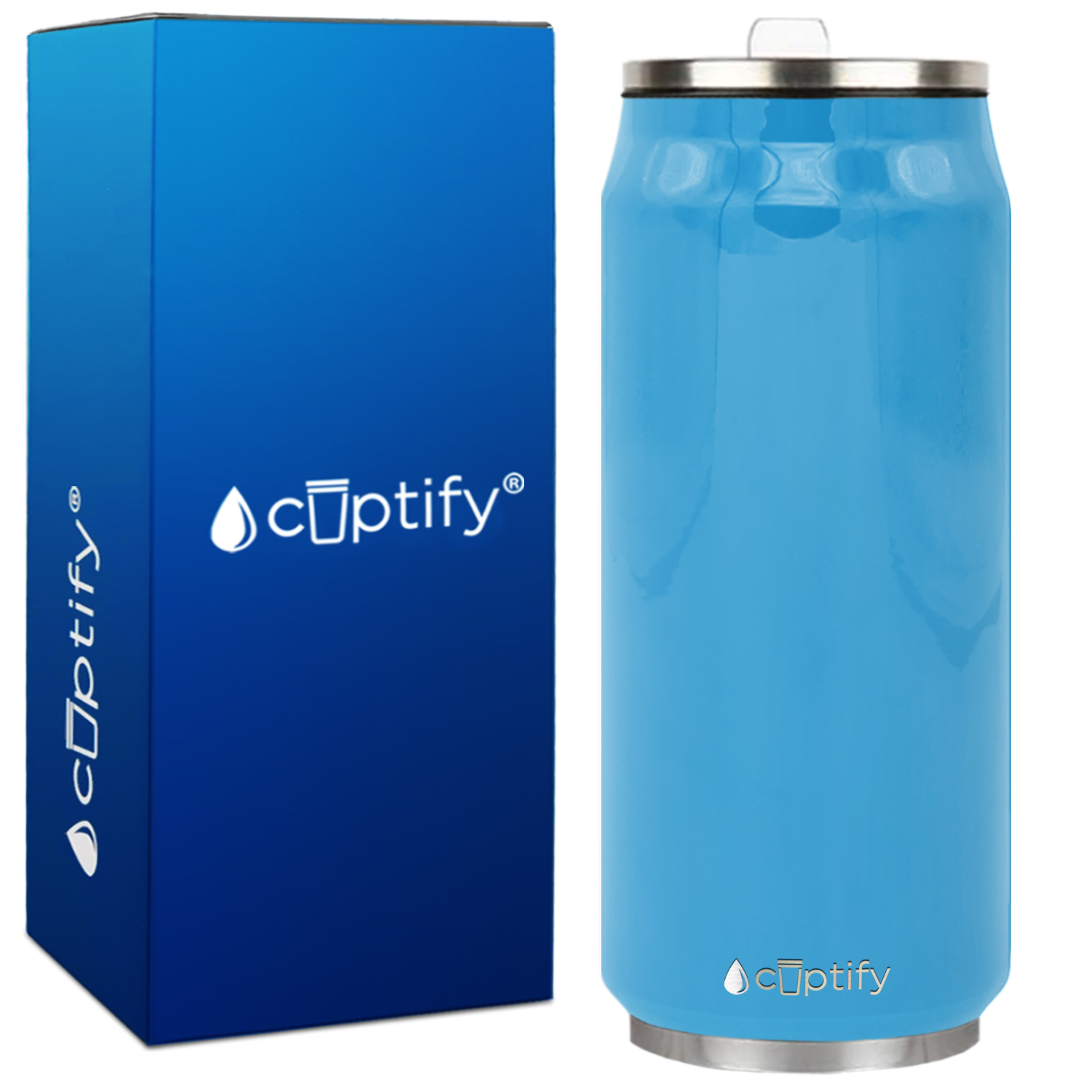 Baby Blue Gloss 16oz Cola Can Bottle