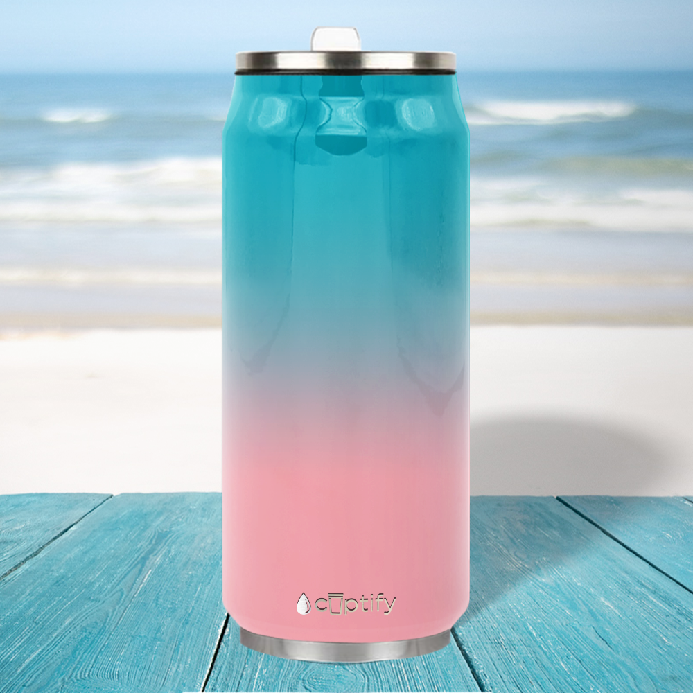 Cotton Candy Ombre 16oz Cola Can Bottle