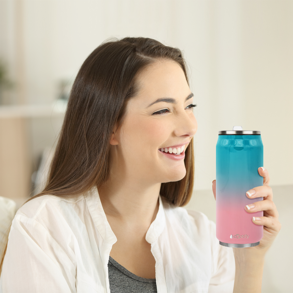 Cotton Candy Ombre 16oz Cola Can Bottle