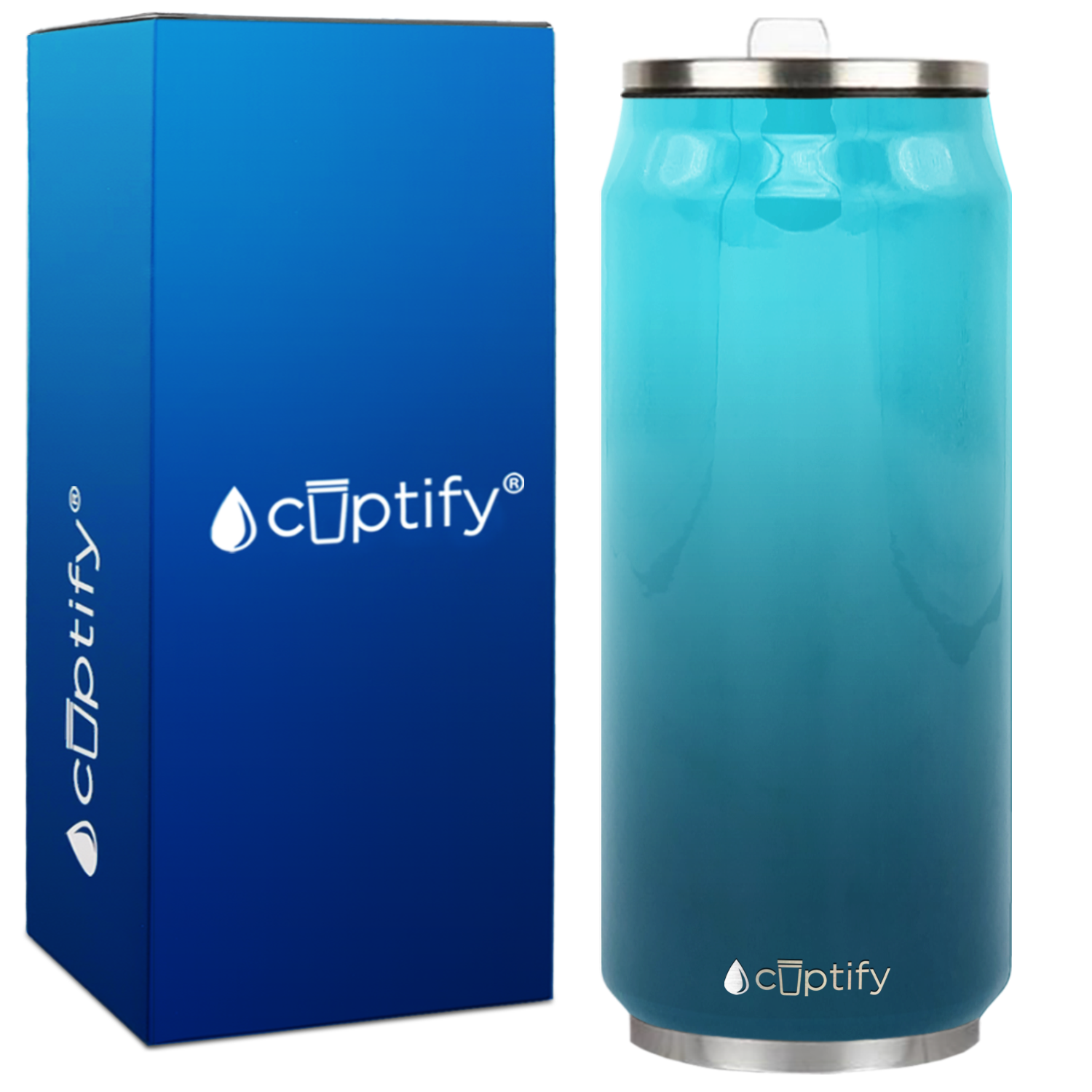 Deep Sea Ombre 16oz Cola Can Bottle