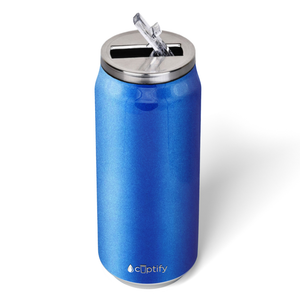 Blue Glitter 16oz Cola Can Bottle