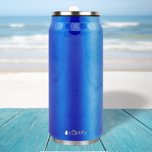 Blue Glitter 16oz Cola Can Bottle