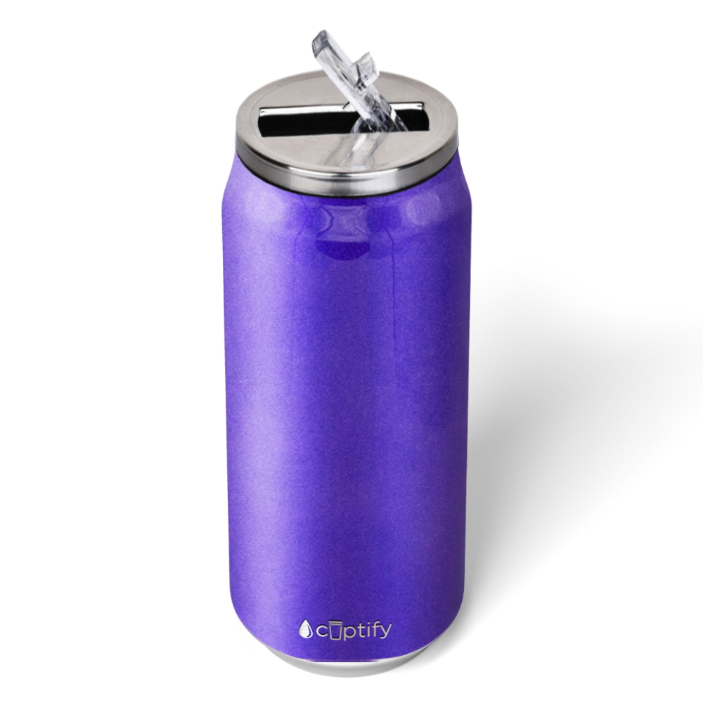 Purple Glitter 16oz Cola Can Bottle