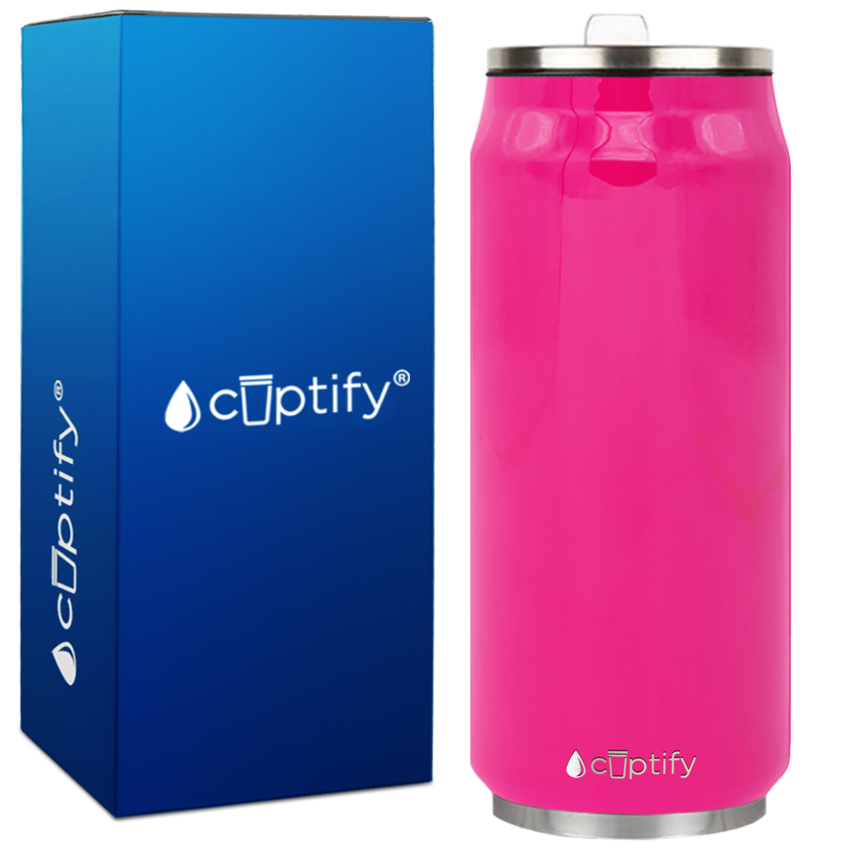 Hot Pink Gloss 16oz Cola Can Bottle