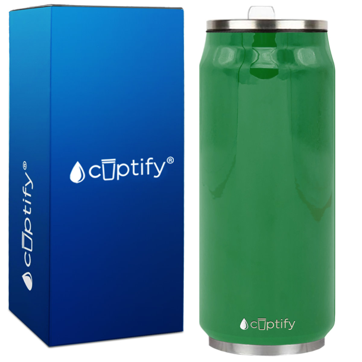 Kelly Green Gloss 16oz Cola Can Bottle