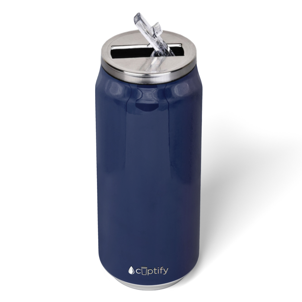 Navy Blue Gloss 16oz Cola Can Bottle