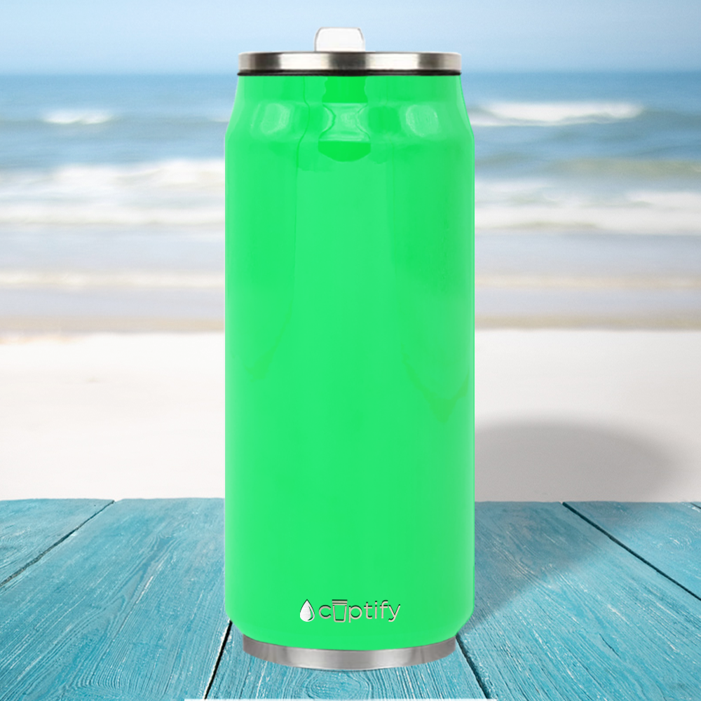 Neon Green Gloss 16oz Cola Can Bottle