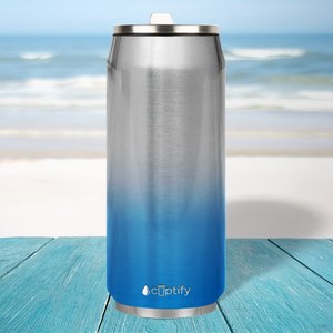 Blue Ombre Translucent 16oz Cola Can Bottle
