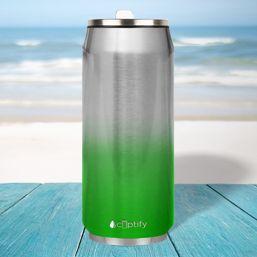 Green Ombre Translucent 16oz Cola Can Bottle