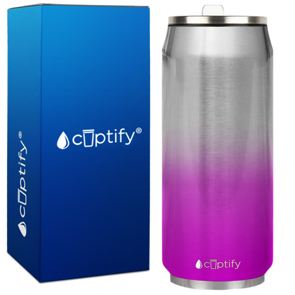 Pink Ombre Translucent 16oz Cola Can Bottle