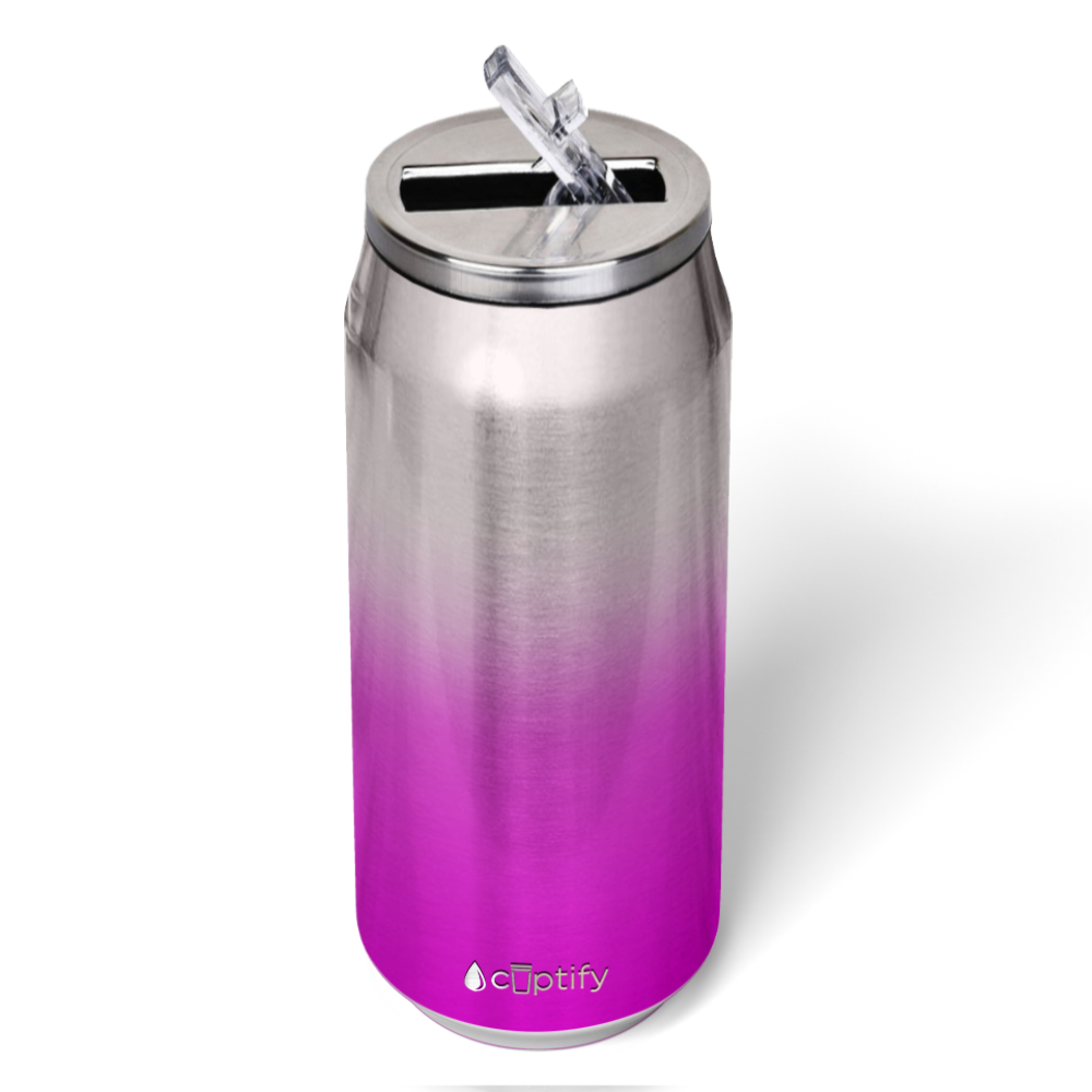 Pink Ombre Translucent 16oz Cola Can Bottle