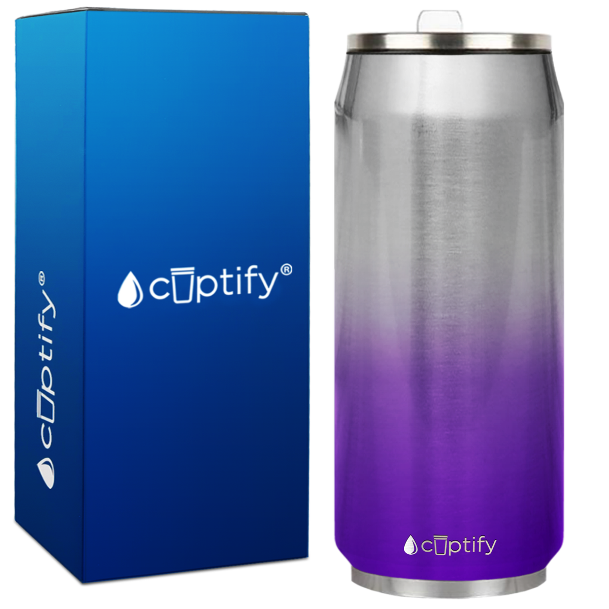 Purple Ombre Translucent 16oz Cola Can Bottle