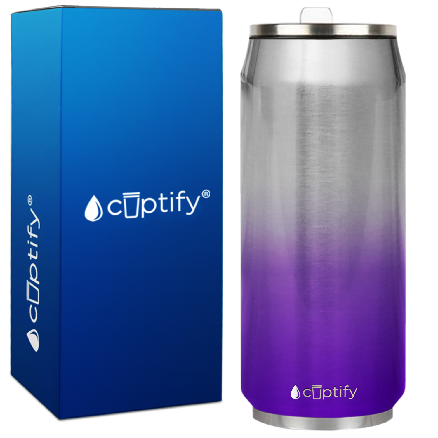 Purple Ombre Translucent 16oz Cola Can Bottle