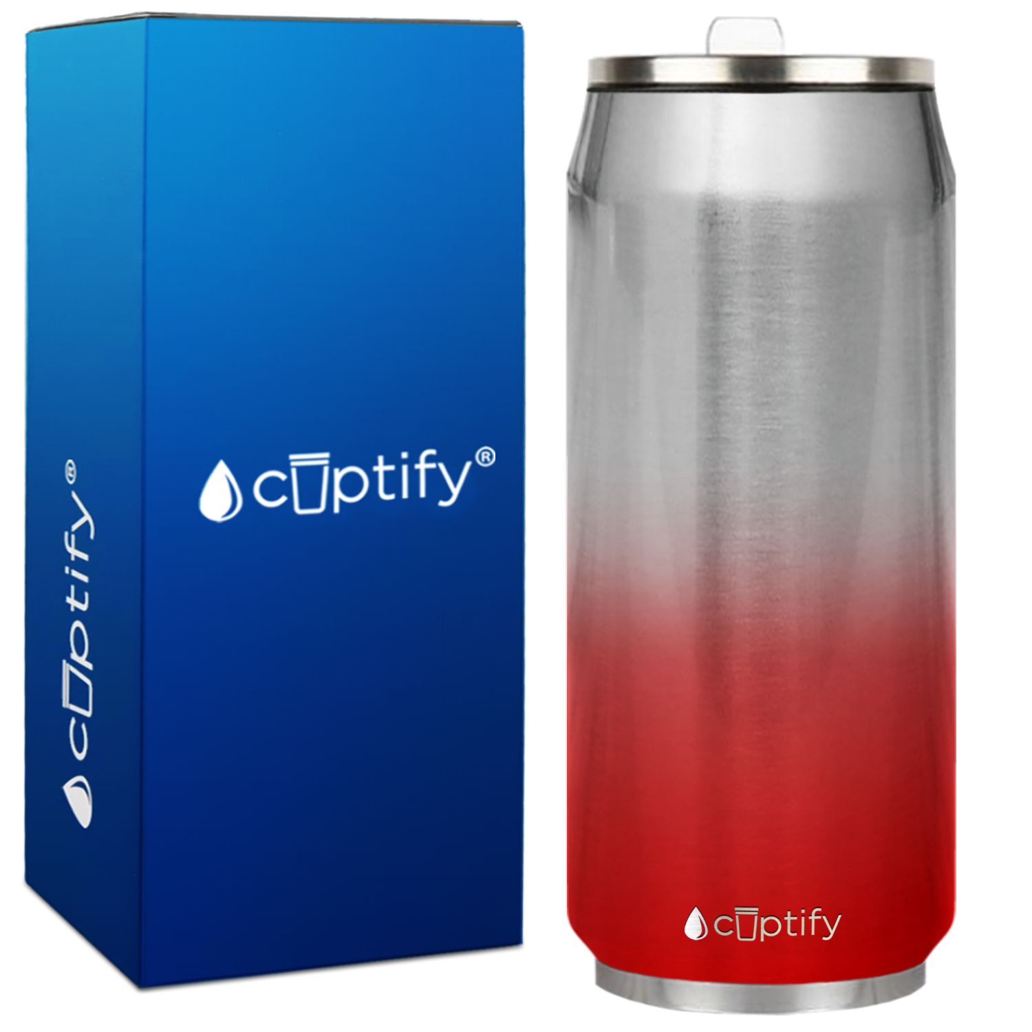 Red Ombre Translucent 16oz Cola Can Bottle