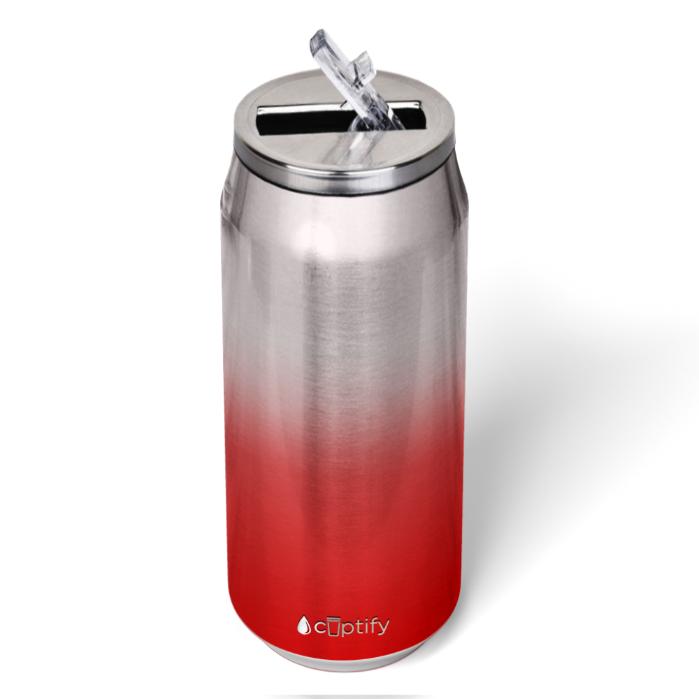 Red Ombre Translucent 16oz Cola Can Bottle