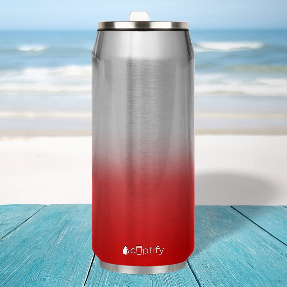 Red Ombre Translucent 16oz Cola Can Bottle