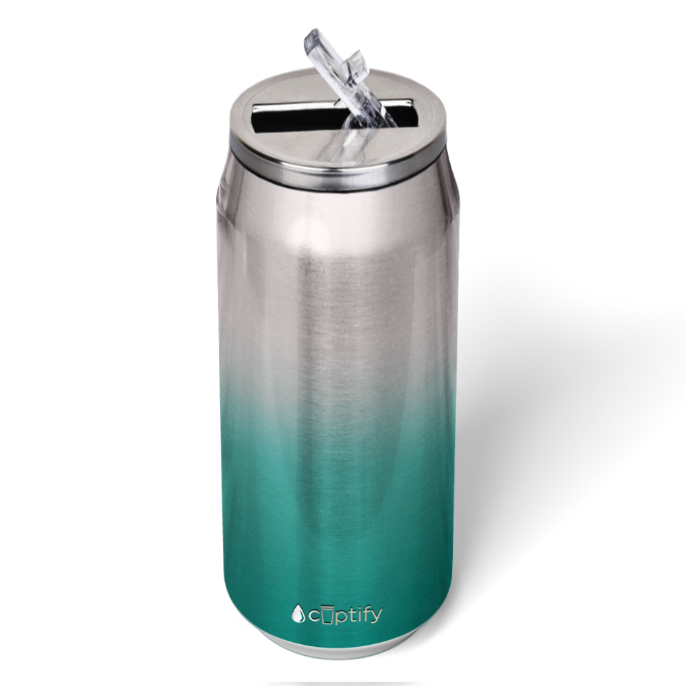 Teal Ombre Translucent 16oz Cola Can Bottle