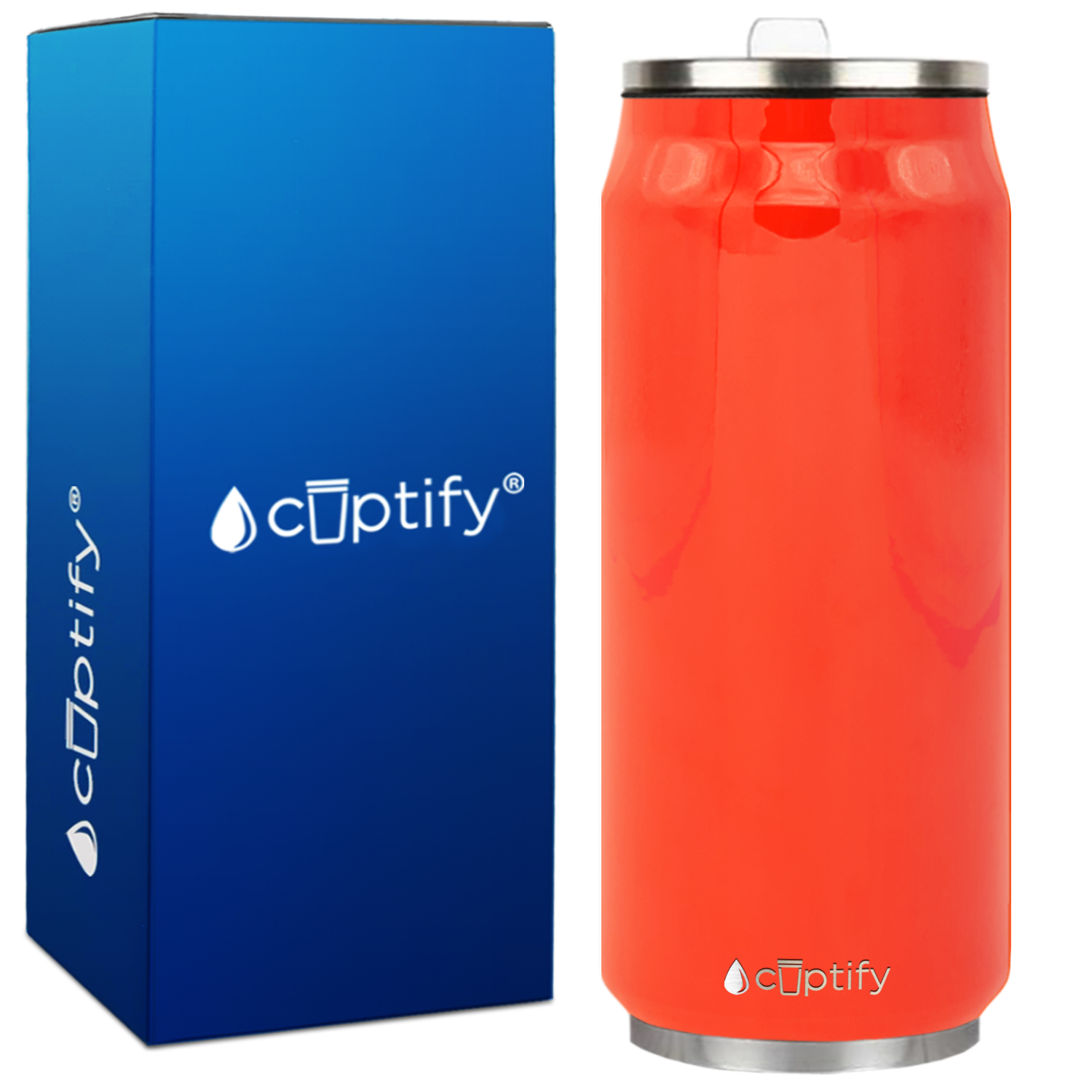 Orange Gloss 16oz Cola Can Bottle