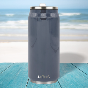 Periwinkle Gray Gloss 16oz Cola Can Bottle
