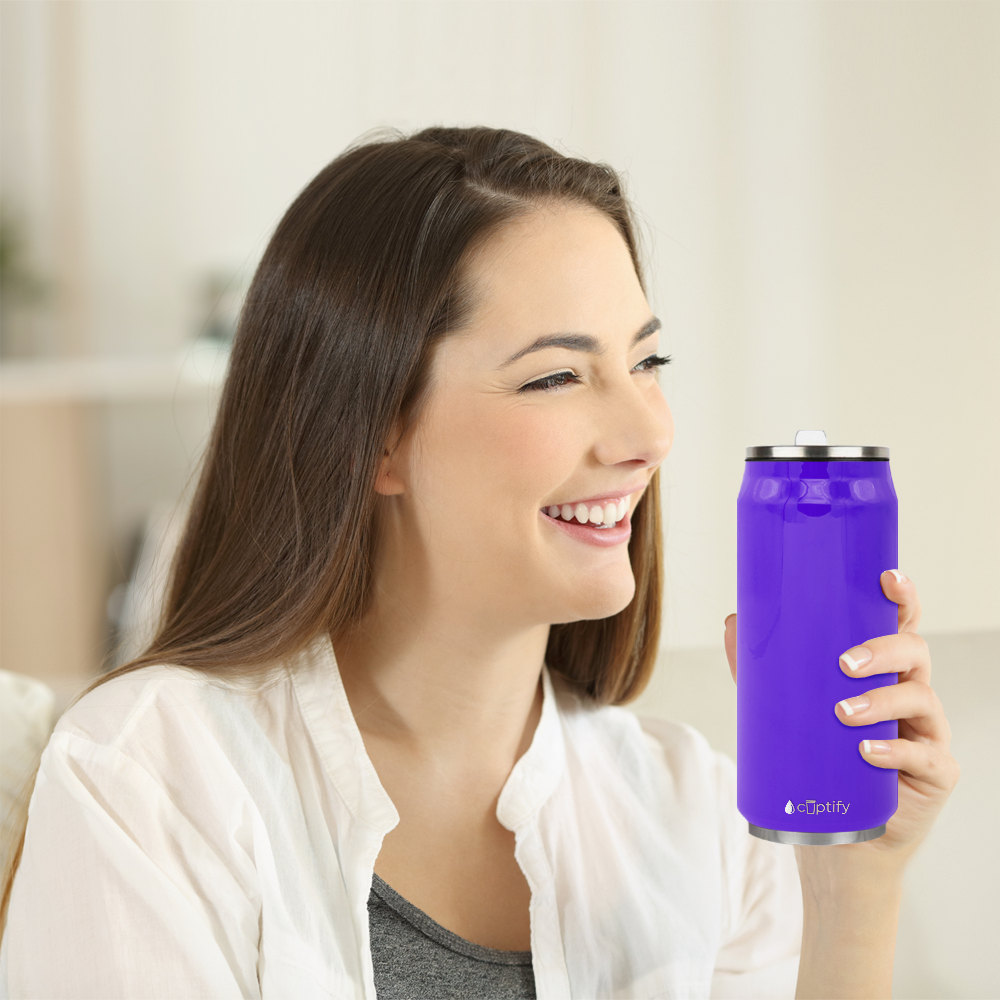 Purple Gloss 16oz Cola Can Bottle