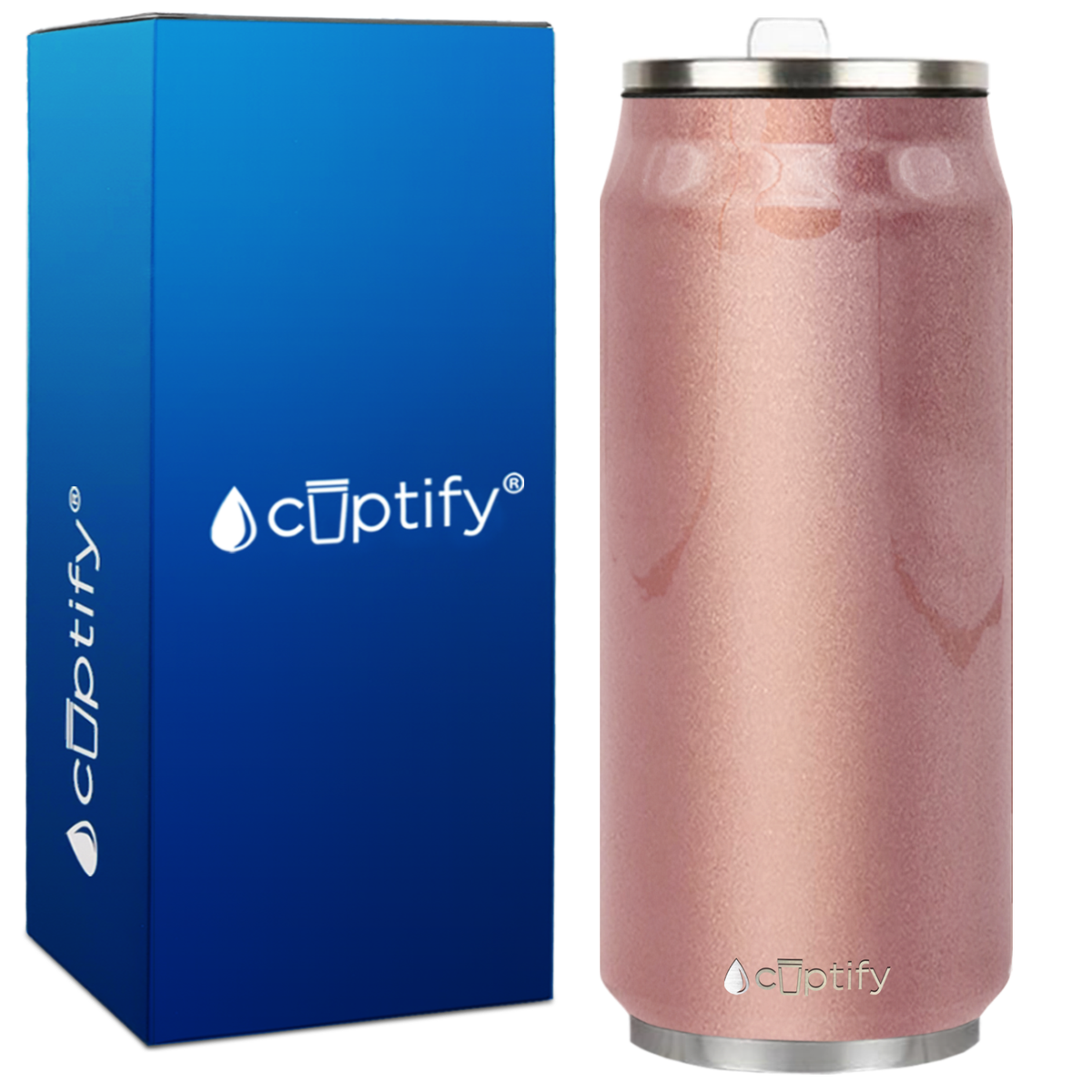 Rose Gold 16oz Cola Can Bottle