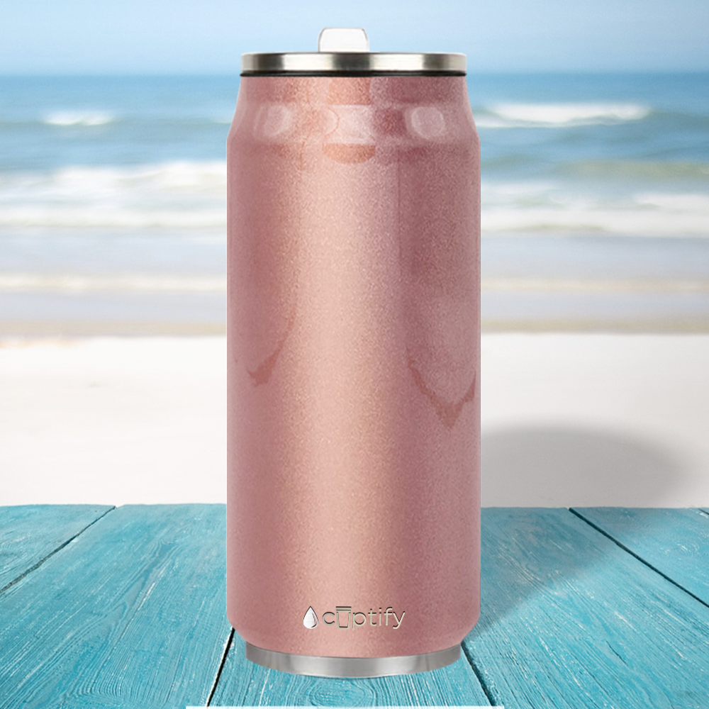 Rose Gold 16oz Cola Can Bottle