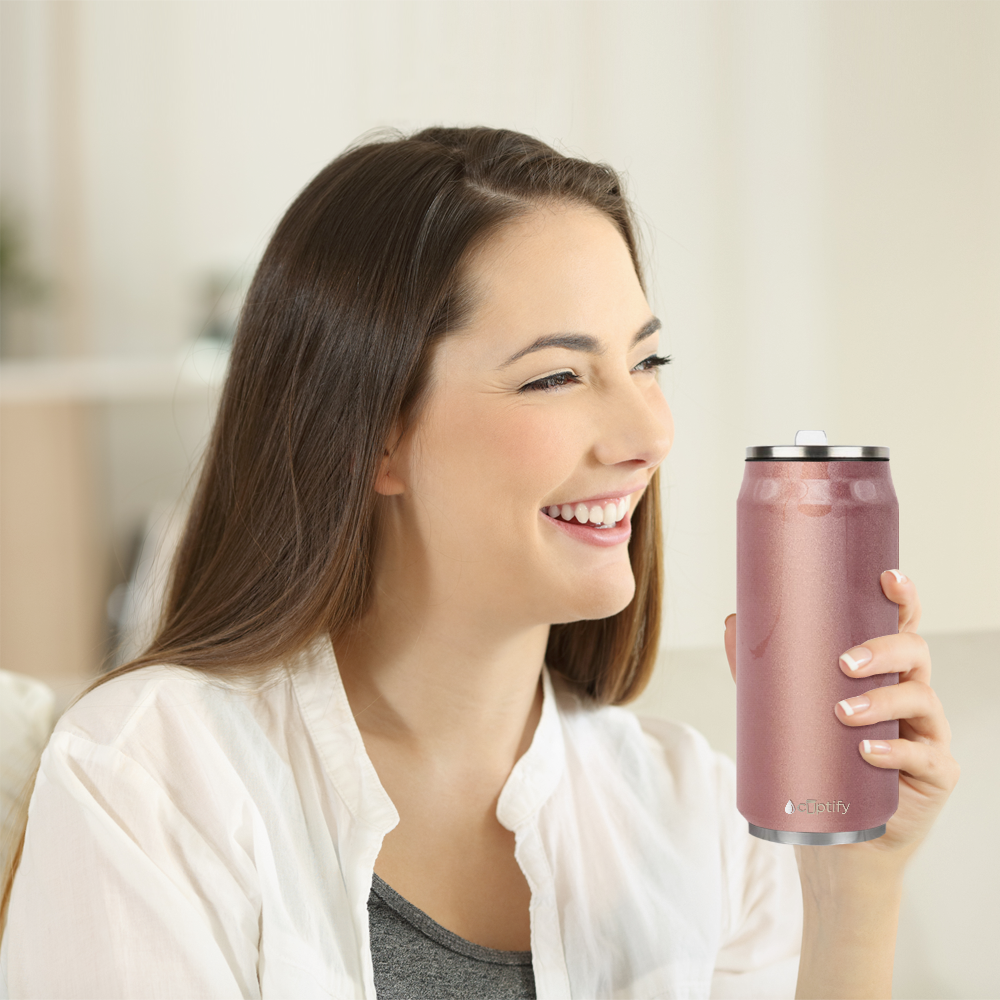 Rose Gold 16oz Cola Can Bottle