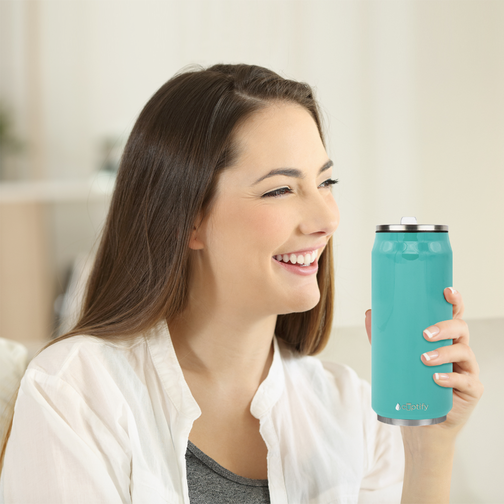 Seafoam Gloss 16oz Cola Can Bottle