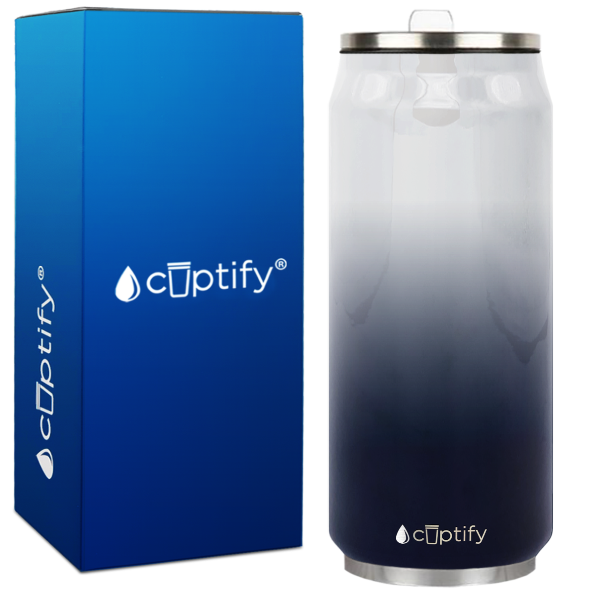 Snowy Mountains Ombre 16oz Cola Can Bottle