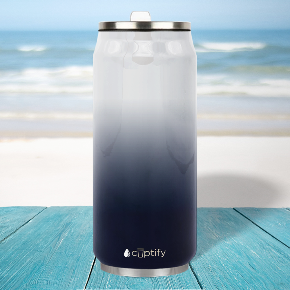 Snowy Mountains Ombre 16oz Cola Can Bottle