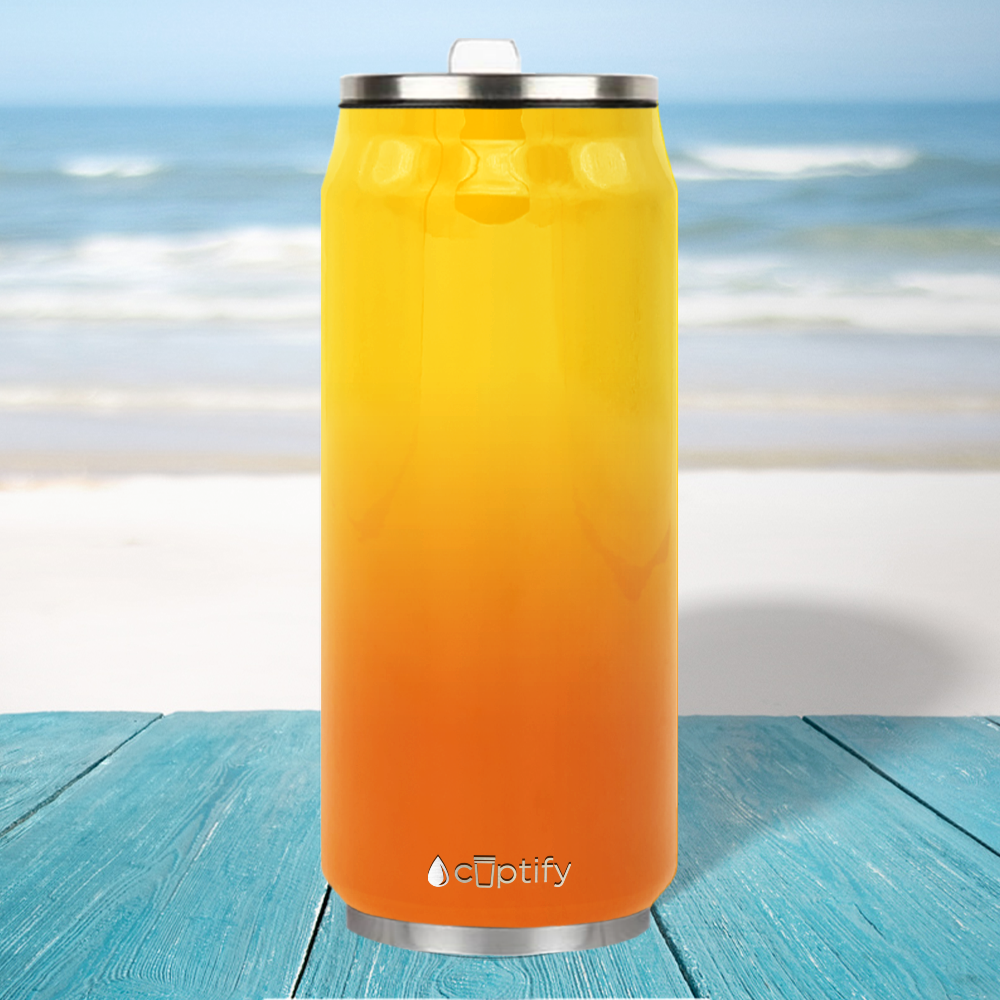 Sunrise Ombre 16oz Cola Can Bottle