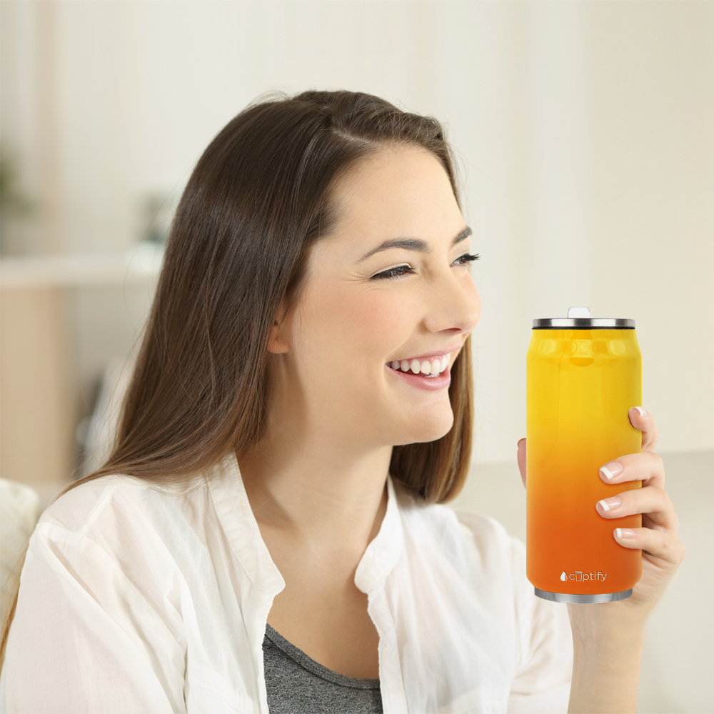 Sunrise Ombre 16oz Cola Can Bottle