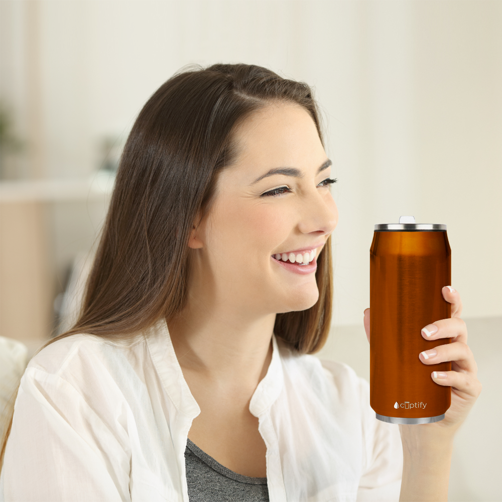 Orange Translucent 16oz Cola Can Bottle