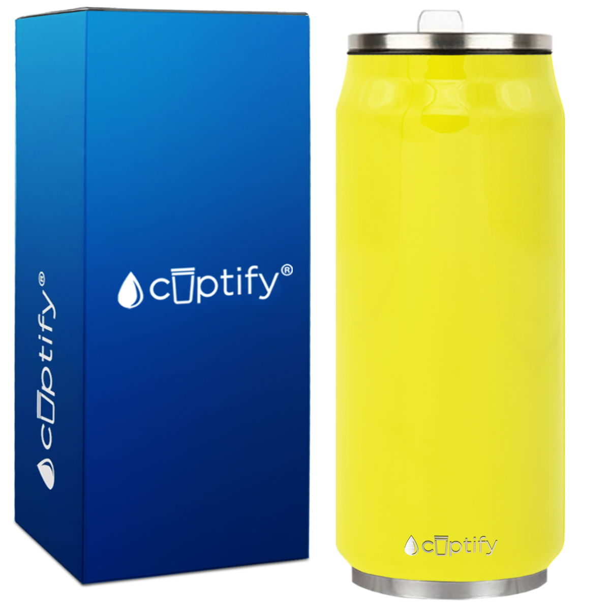 Yellow Gloss 16oz Cola Can Bottle