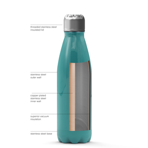 Cuptify Personalized on Aqua Blue Gloss 17 oz Cola Can Bottle