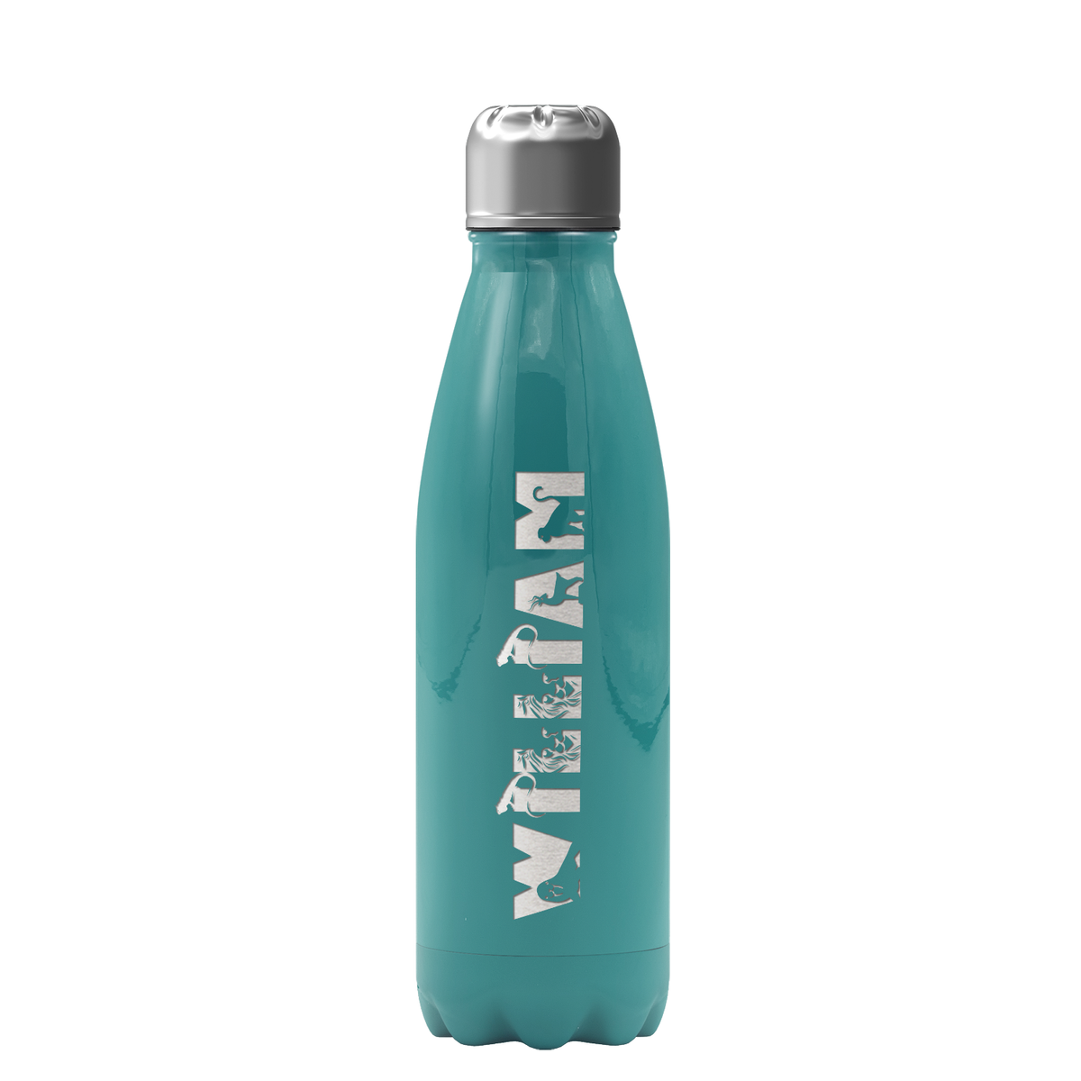 Cuptify Personalized on Aqua Blue Gloss 17 oz Cola Can Bottle