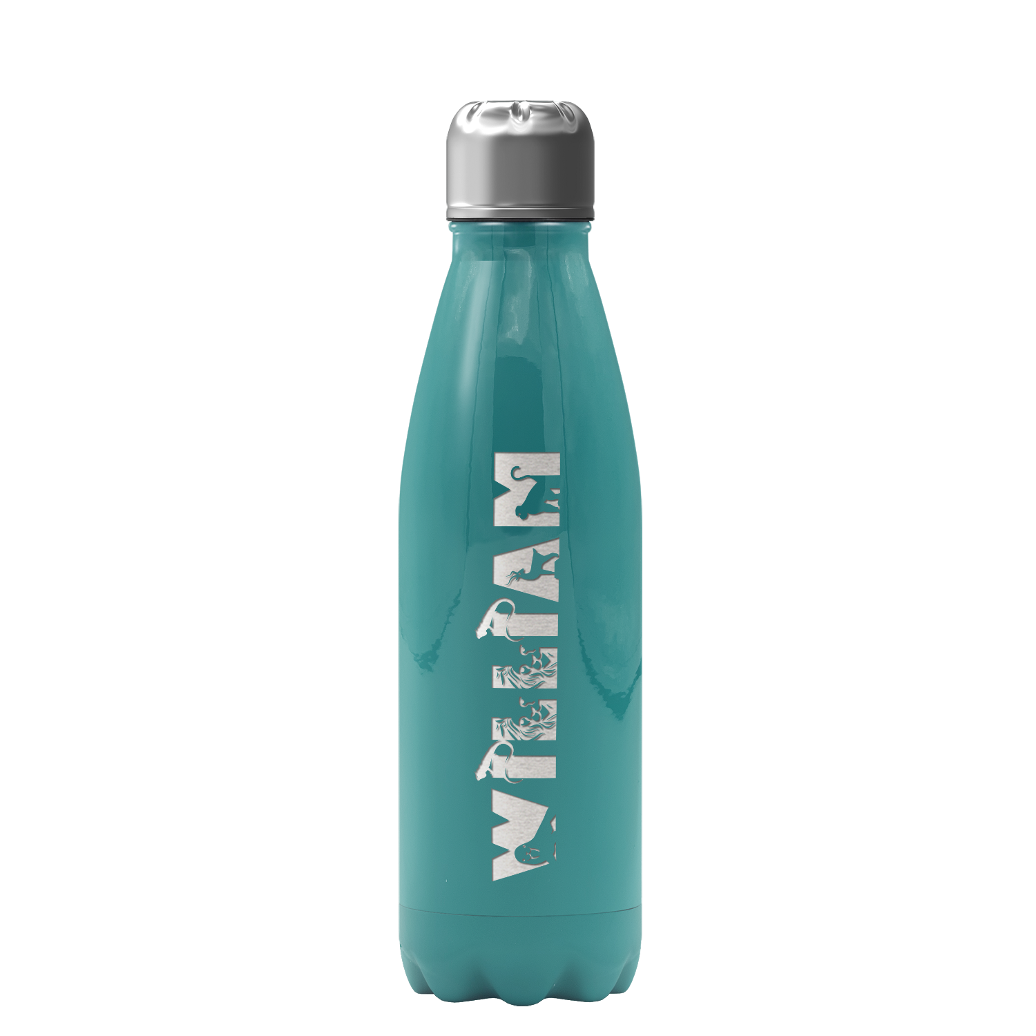 Cuptify Personalized on Aqua Blue Gloss 17 oz Cola Can Bottle
