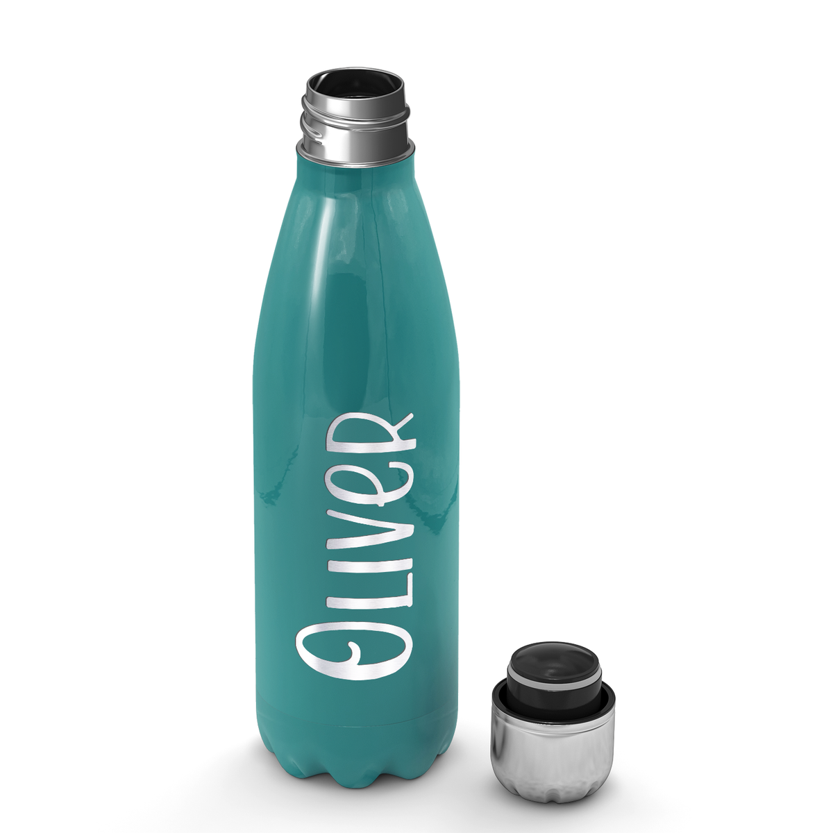 Cuptify Personalized on Aqua Blue Gloss 17 oz Cola Can Bottle