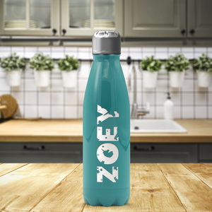 Cuptify Personalized on Aqua Blue Gloss 17 oz Cola Can Bottle