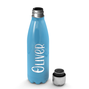 Cuptify Personalized on Baby Blue Gloss 17 oz Cola Can Bottle